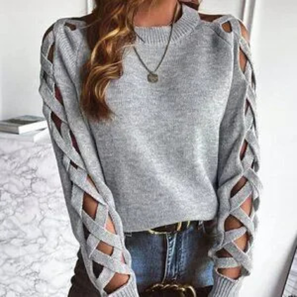Cut Out Raglan Sleeve Sweater - Picture 4 of 5